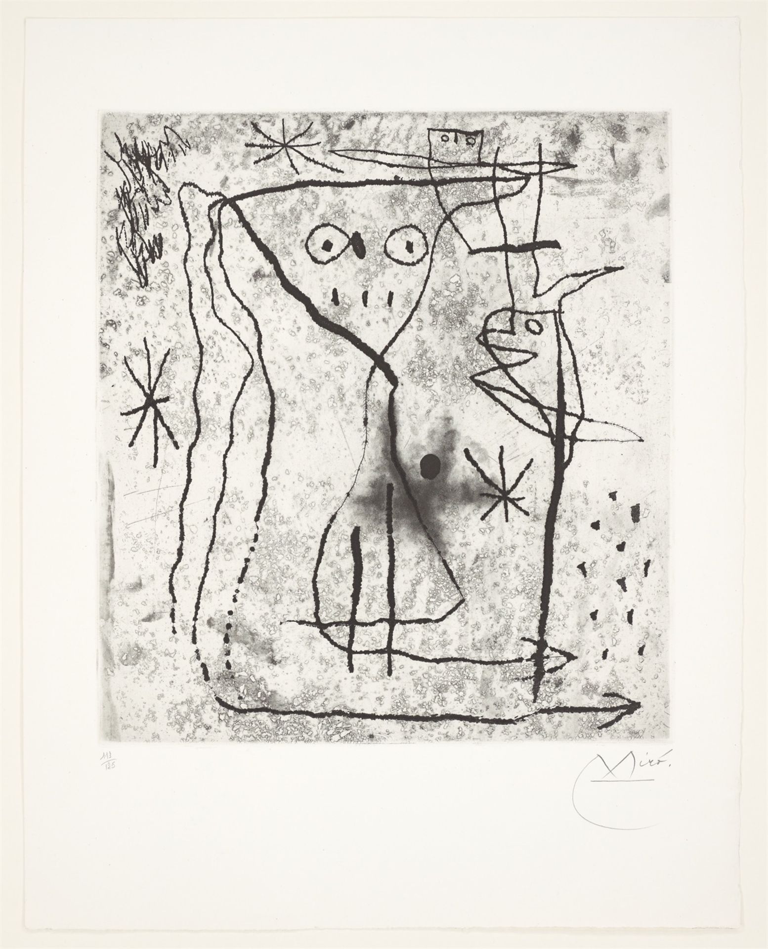 Joan Miró. ”Jeune Fille aux deux oiseaux”. 1967/71 - Image 2 of 3