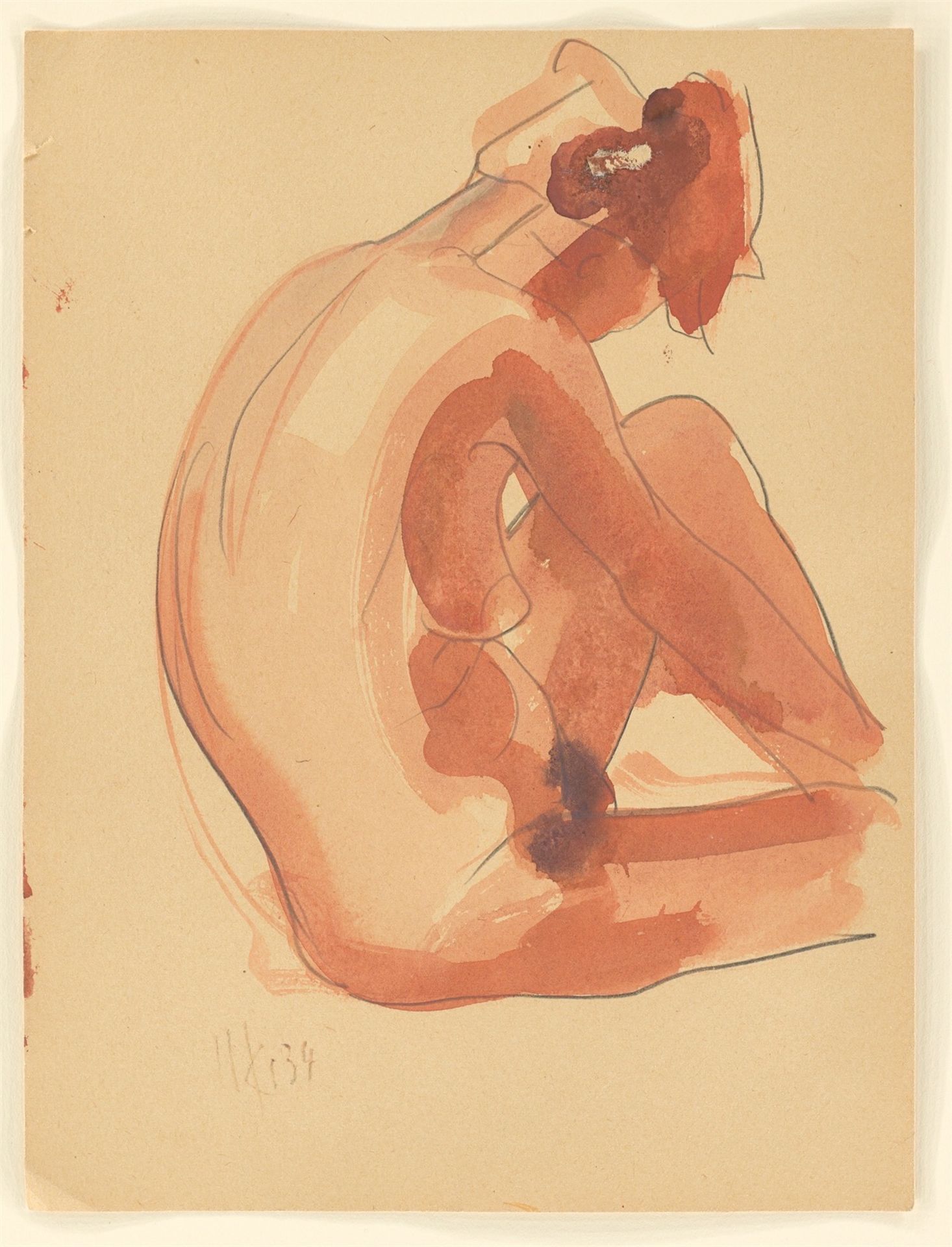Max Kaus. Sitting female nude. 1934 - Image 2 of 3
