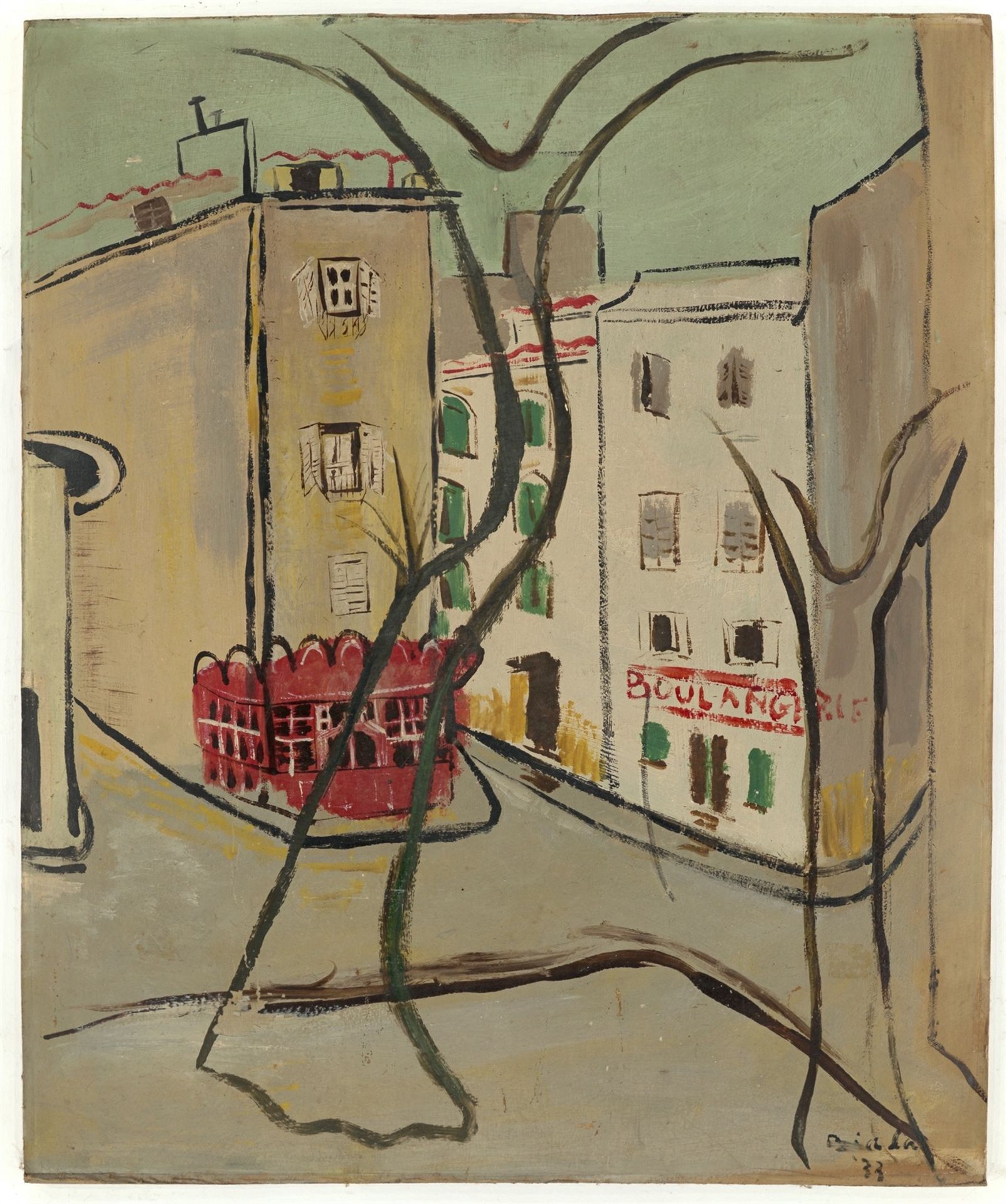 Janice Biala. Place à Toulon. 1932 - Bild 2 aus 4
