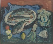 Paul Kuhfuss. „Stillleben mit Fischplatte“. 1930