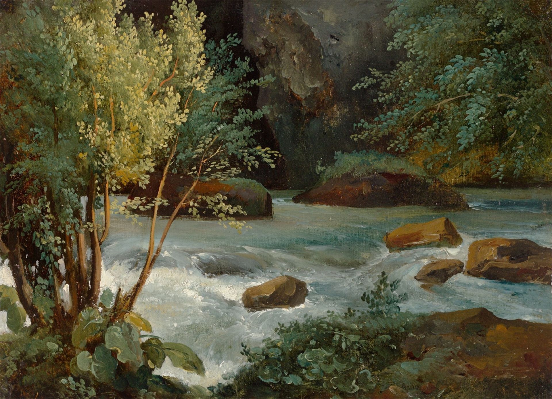 Théodore Rousseau. ”Torrent en Auvergne près de Royat”. 1830