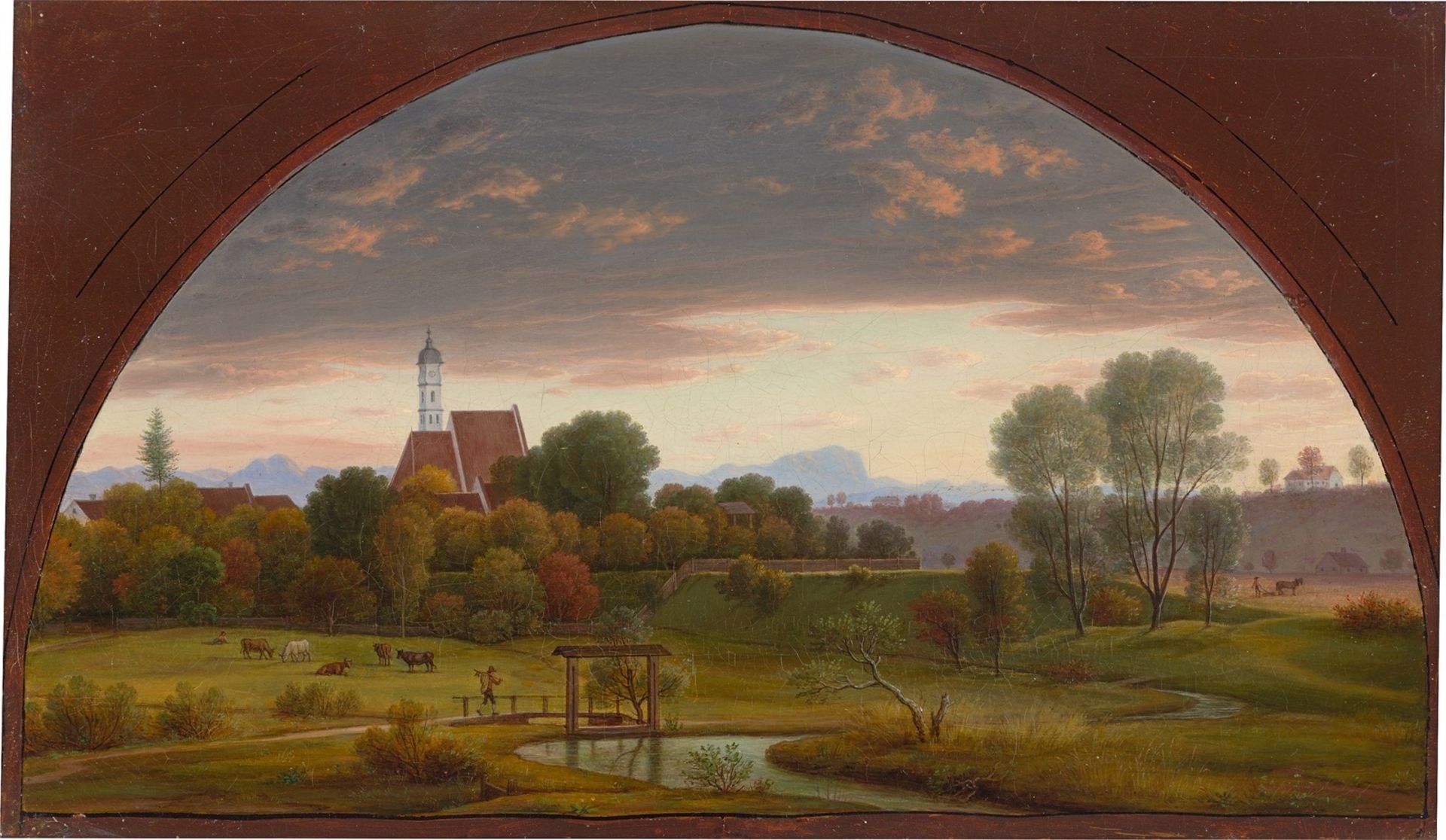 Friedrich Olivier. Die Wallfahrtskirche Mariä Himmelfahrt in Thalkirchen. Um 1840/45