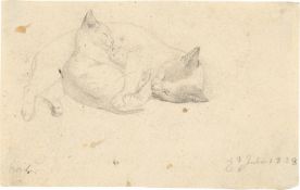 Otto Speckter. Four studies of cats / ”Drei Kinderstudien…. Circa 1824 / circa 1855 (+ 1 supplement)