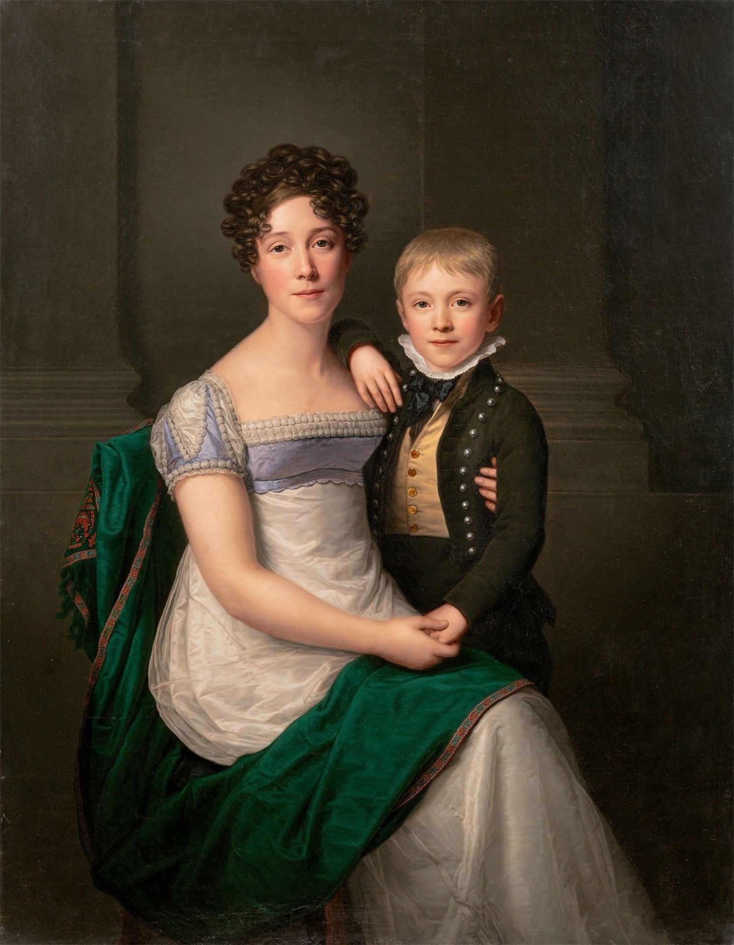 Friedrich Carl Gröger. ”Therese Alexandra von Tettenborn und ihr Sohn Franz Bernus”. 1817