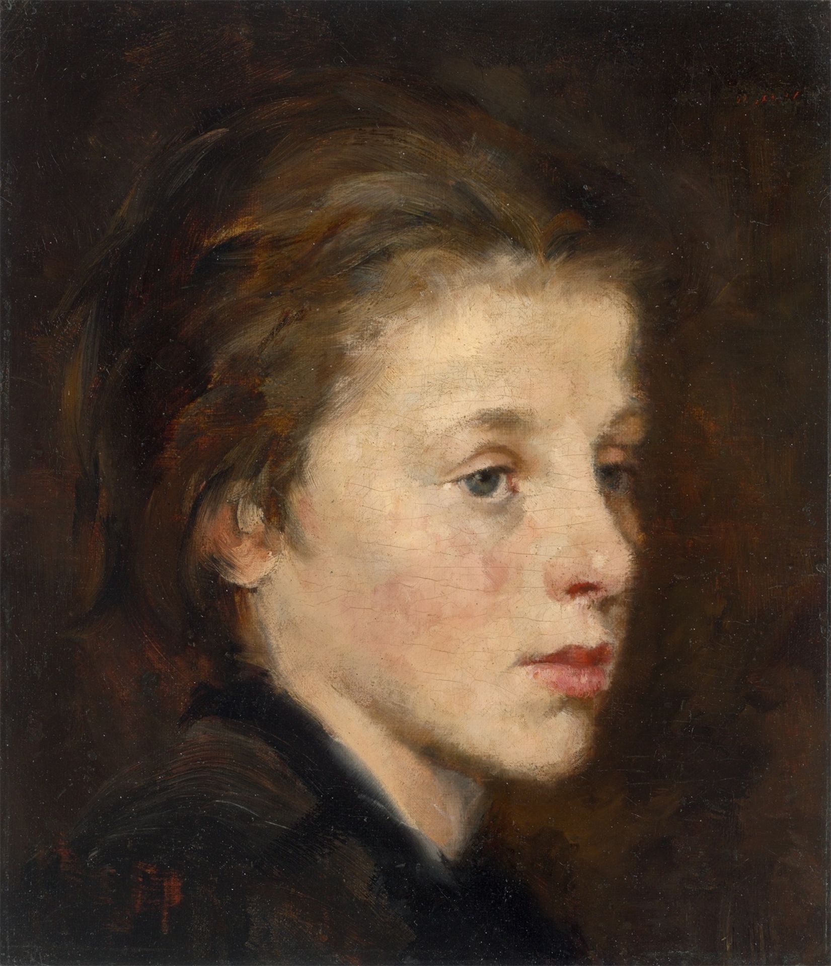 Wilhelm Leibl. Portrait of a boy. Circa 1869/70