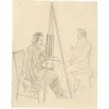 Carl Julius Milde. „Erwin Speckter malt Ferdinand Mutzenbecher“. Um 1833