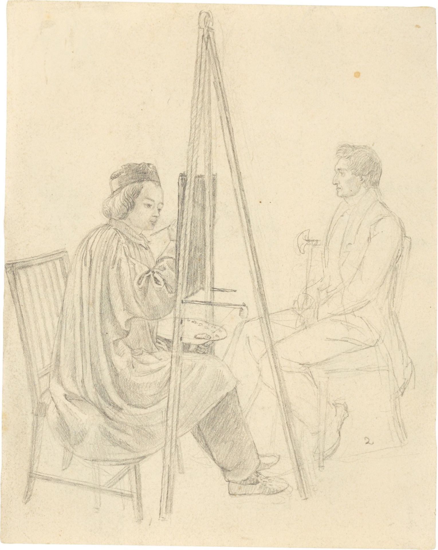 Carl Julius Milde. „Erwin Speckter malt Ferdinand Mutzenbecher“. Um 1833