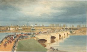 Eduard Gaertner. Eröffnung der Elbe-Brücke bei Roßlau. 1836
