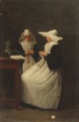 François Bonvin. Two nuns, knitting. 1855