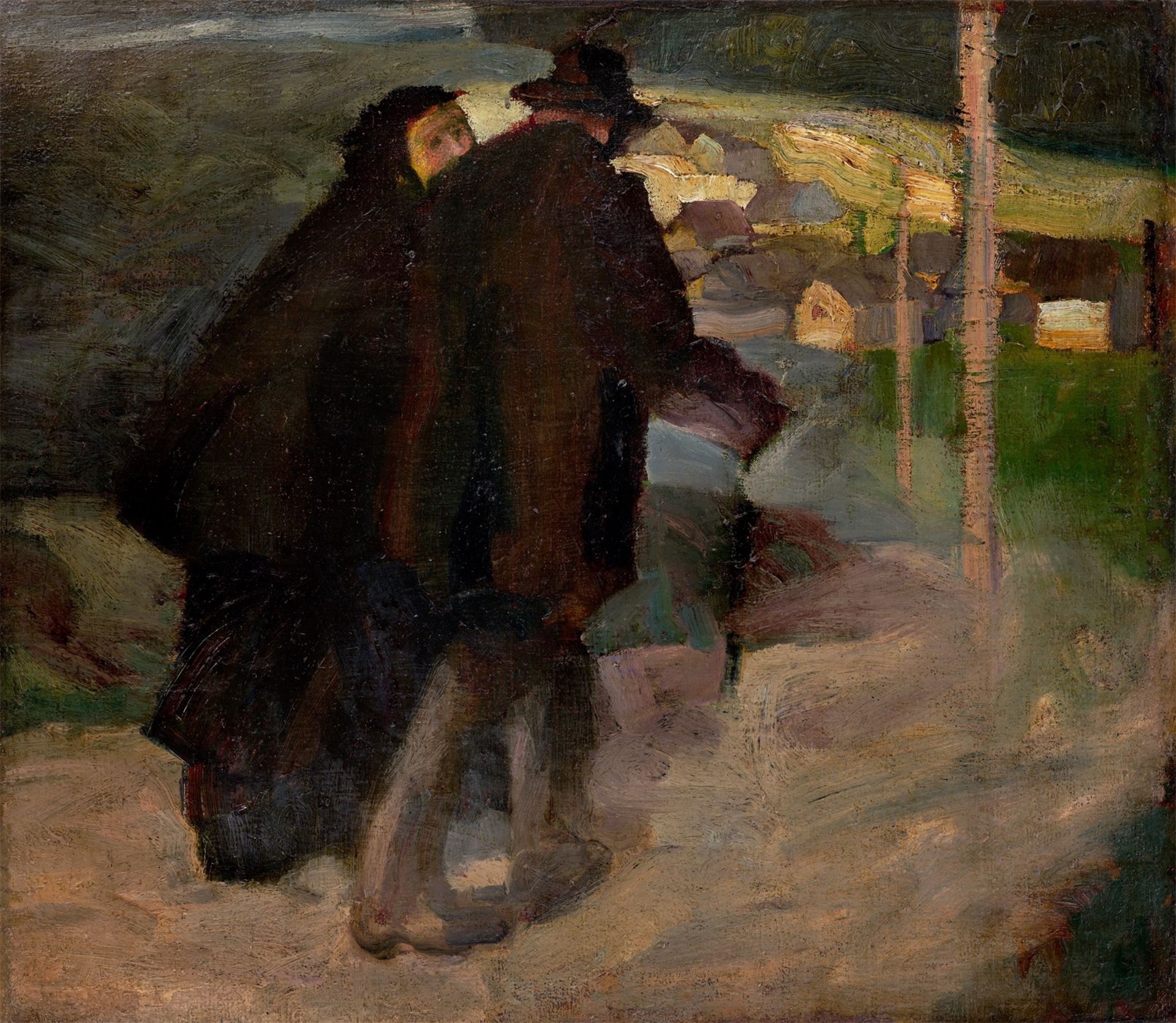 Albert Weisgerber. „Altes Paar auf der Landstraße“. Um 1901