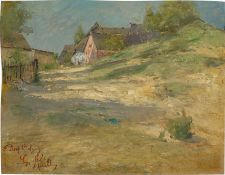 Gotthardt Kuehl. „Das Dorf Vietzig“. Um 1900