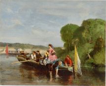 François-Louis David Bocion. Promenade sur la Seine.