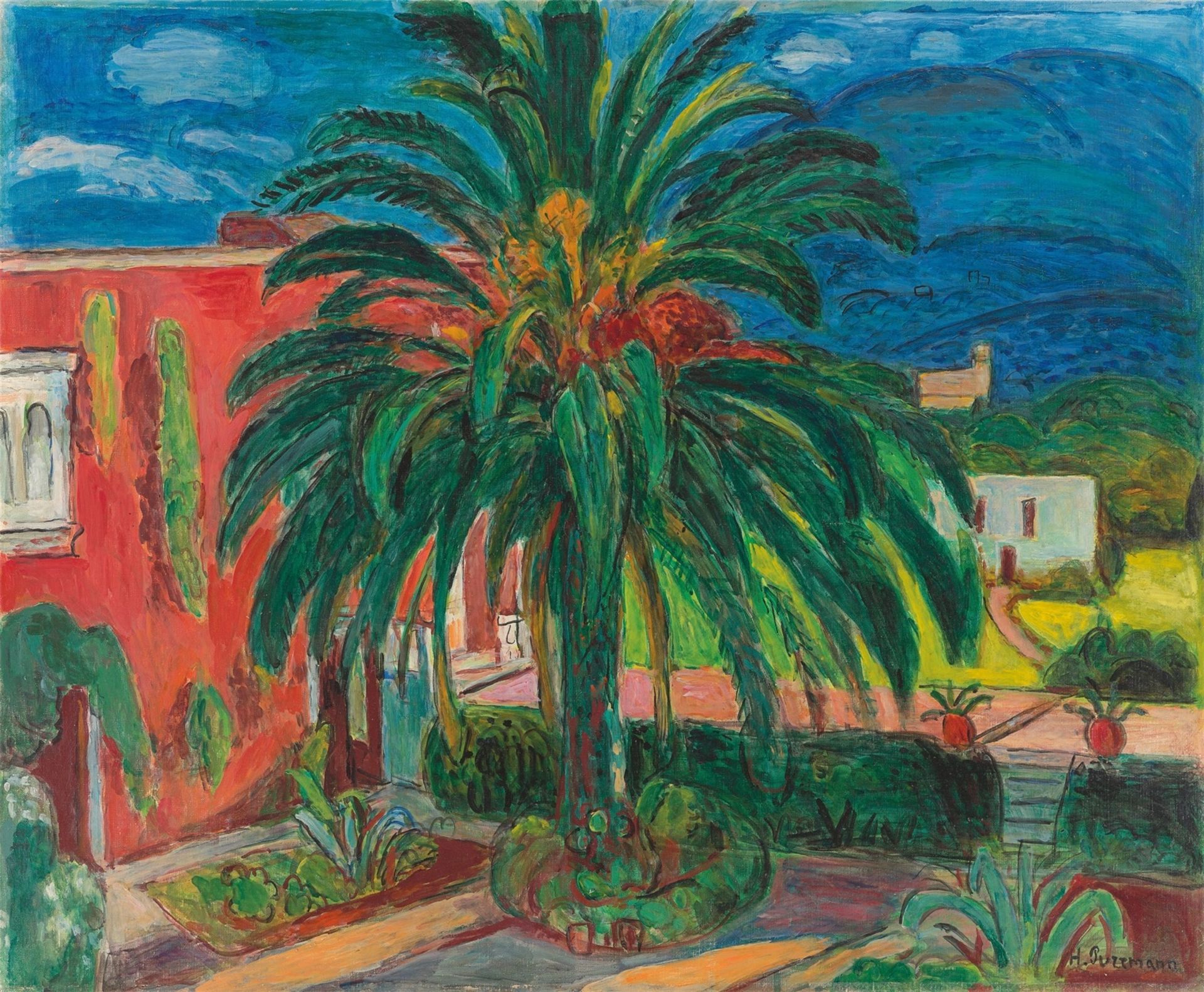 Hans Purrmann. „Rotes Haus mit Palme“. 1958