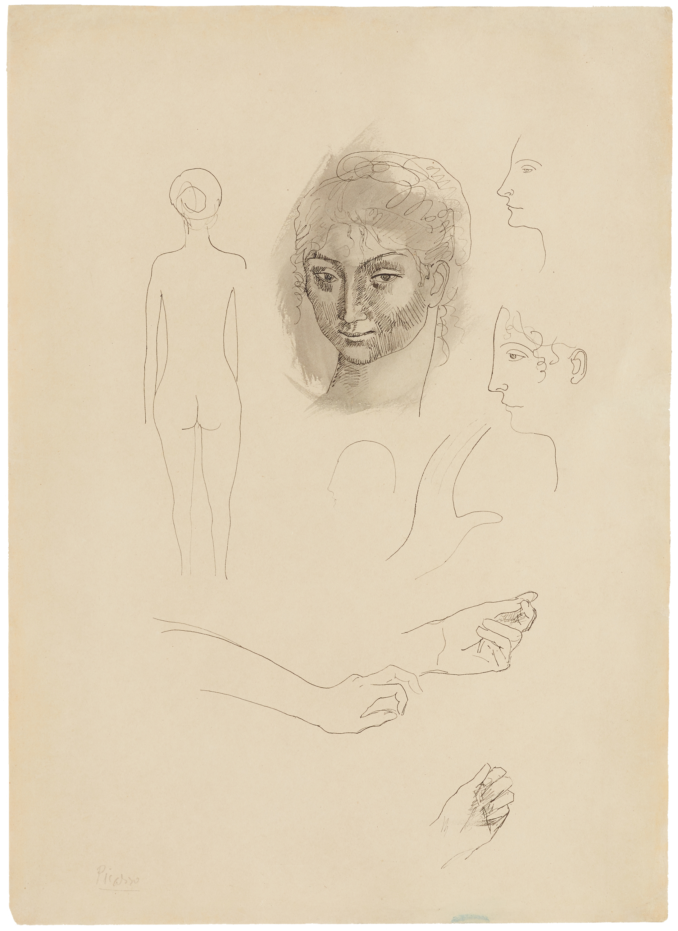 Pablo Picasso. Page d'album - „Études“. 1904