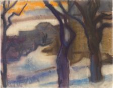 Curt Querner. „Winterabend im Dorf“. 1956