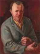 George Grosz. Selbstporträt mit Pinsel und Pfeife. 1938