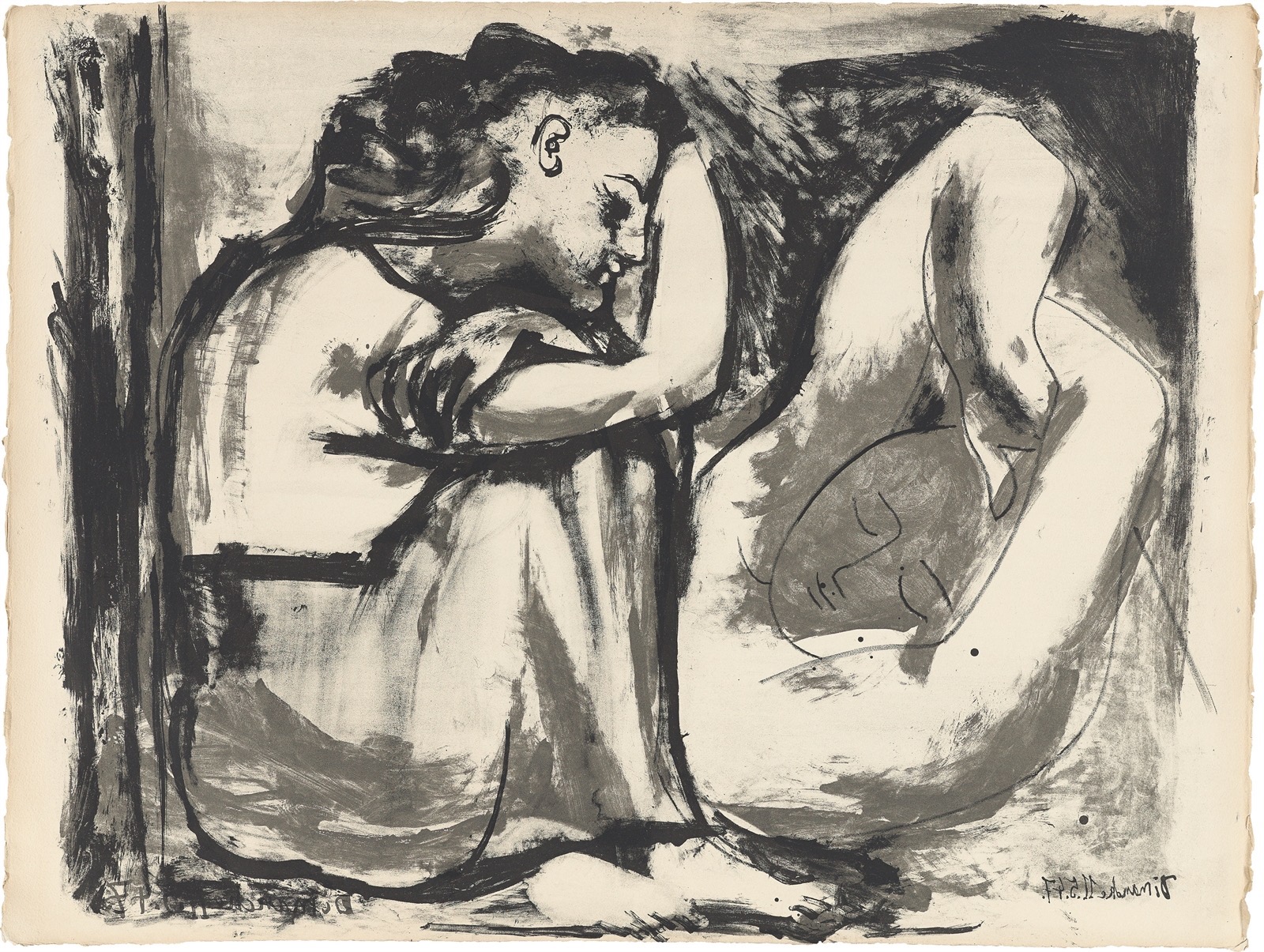 Pablo Picasso. ”Femme assise et dormeuse”. 1947