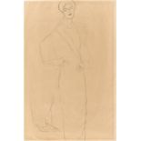 Gustav Klimt. „Bildnis Paula Zuckerkandl (Stehend nach rechts, Wiederholung der Beine)“. 1911