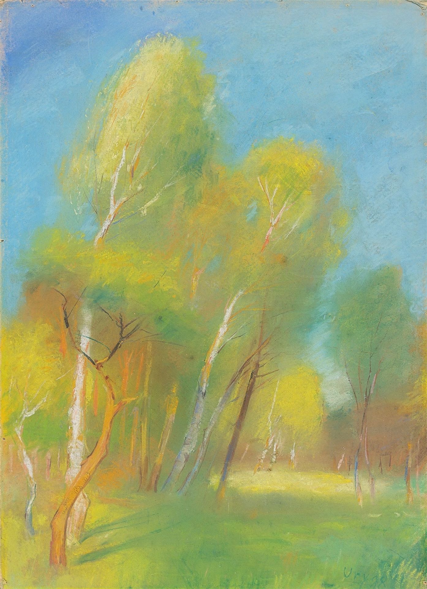 Lesser Ury. ”Birkenwald im Frühling”. 1890s