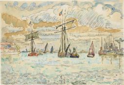 Paul Signac. Hafenansicht mit Segelbooten („Lorient“). 1922