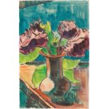 Karl Schmidt-Rottluff. Vase mit Dahlien.