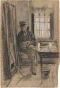 Max Liebermann. ”Alter Fischer (Zandvoort)”. Circa 1890