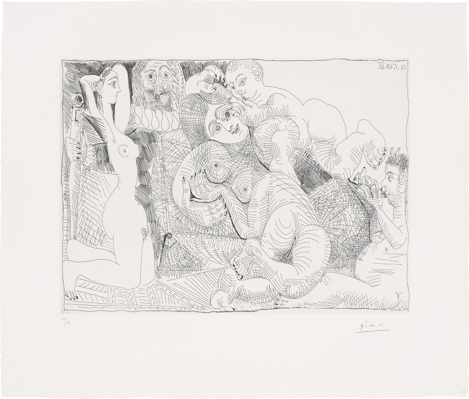 Pablo Picasso. ”La vie en rose (”Quand ... il me parle tout bas ...”)”. 1968