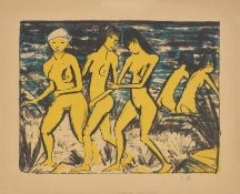 Otto Mueller. „Fünf gelbe Akte am Wasser“. 1921