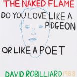 David Robilliard. „THE NAKED FLAME. DO YOU LOVE LIKE A PIDGEON OR LIKE A POET“. 1988