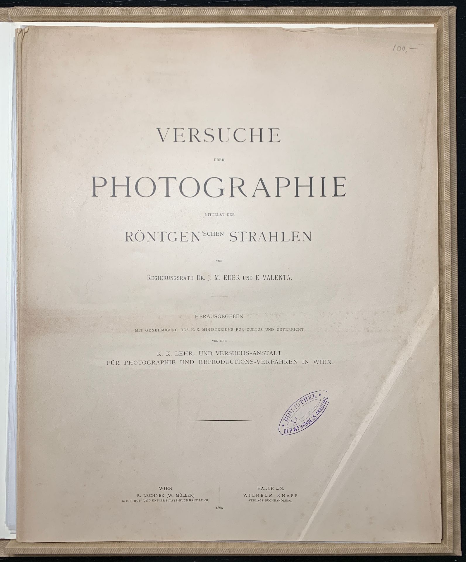 Josef Maria Eder and Eduard Valenta. Portfolio ,Versuche über die Photographie mittelst der R…. 1896 - Image 31 of 32