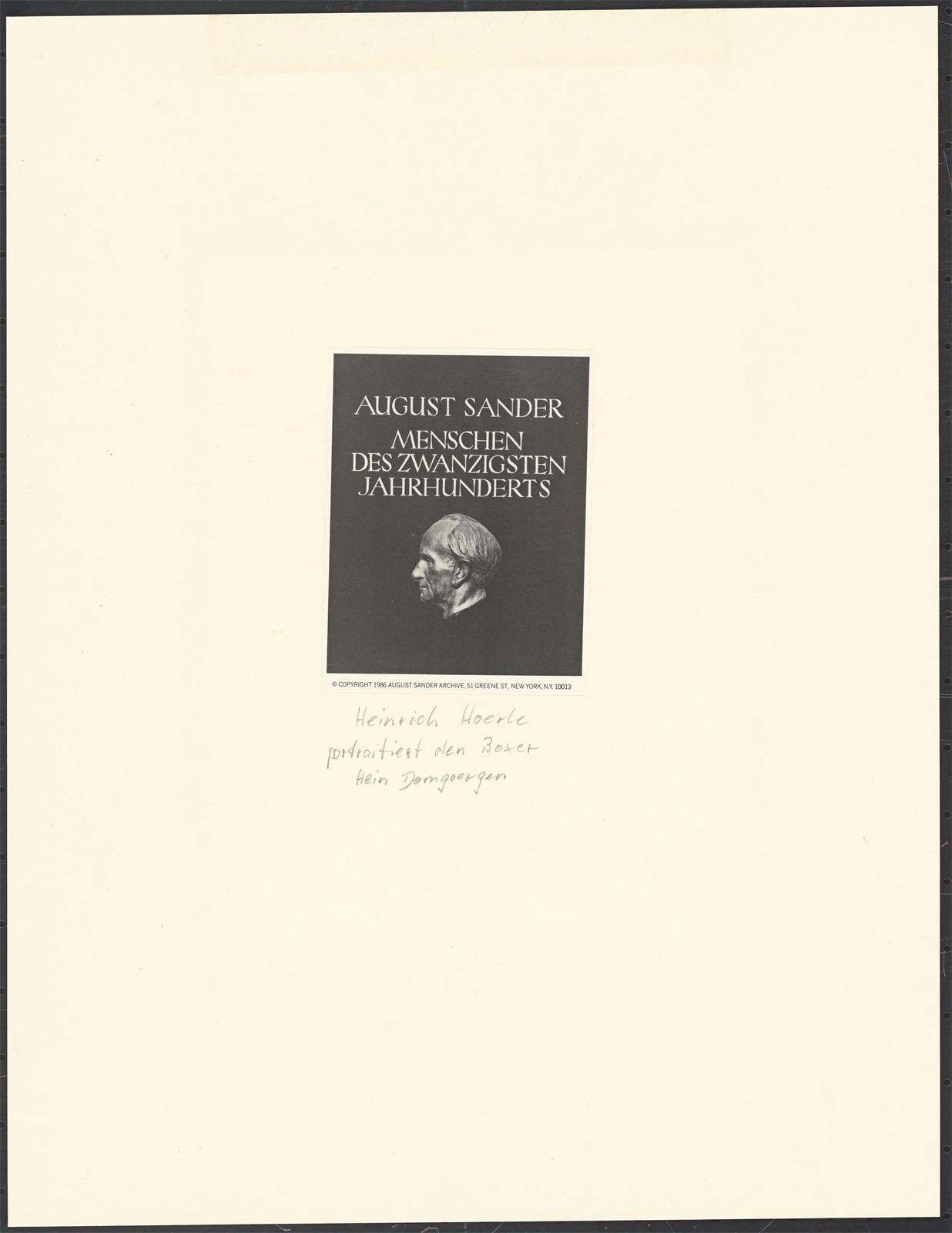 August Sander. Artist's Portraits from 'Menschen des Zwanzigsten Jahrhunderts'. 1924/32 - Image 15 of 19