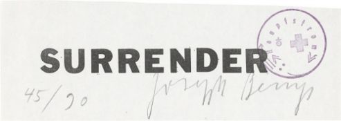 Joseph Beuys. „Surrender I“. 1974