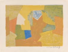 Serge Poliakoff. „Composition jaune, orange et verte“. 1957