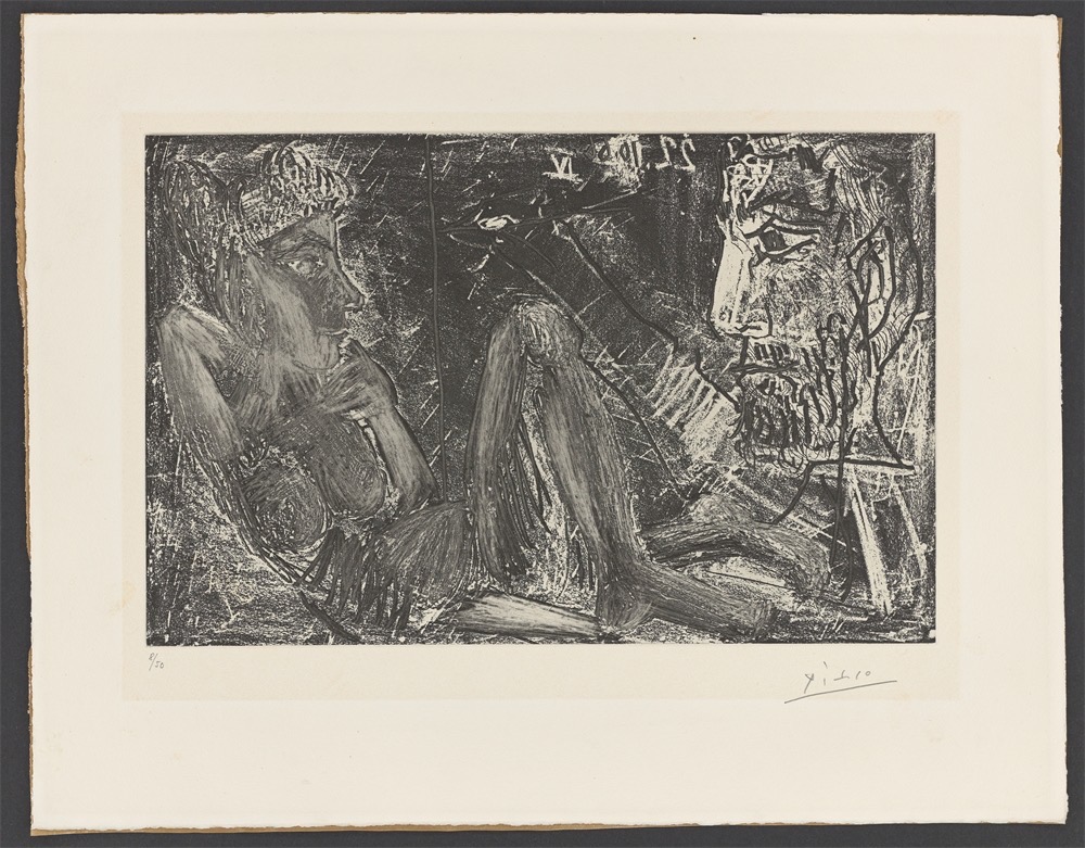 Pablo Picasso. ”Peintre et demi-figure et modèle au chignon”. 1966/68 - Image 2 of 3