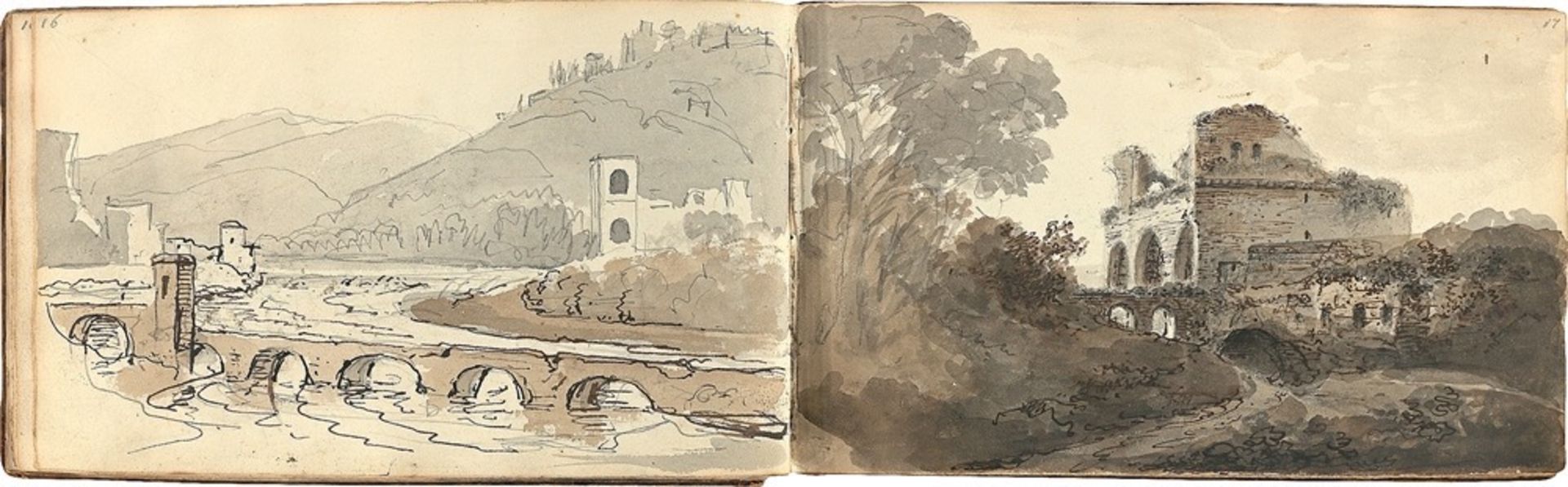 Lorenz Adolf Schönberger. Schoenberger's Sketchbook of Rome. Circa 1817/25