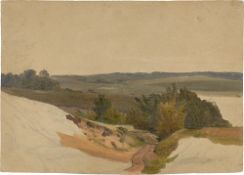 Louis Gurlitt. Landscape study from Jutland. Circa 1840