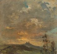Oswald Achenbach. Clouds in evening light.