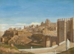 Heinrich Hansen. Ansicht von Toledo mit der Alcántara-Brücke über dem Tejo. 1850/51
