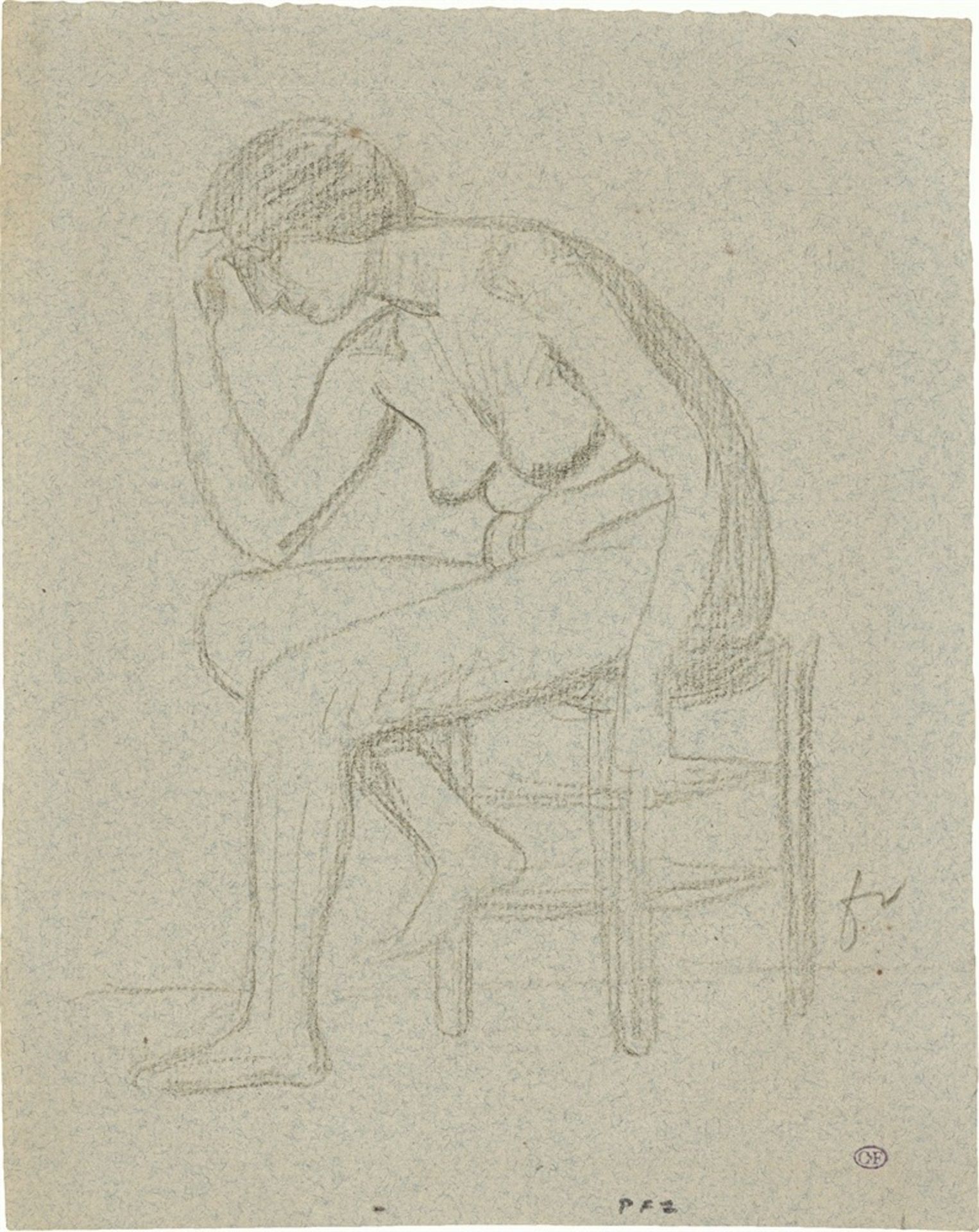 Félix Vallotton. Female model on a stool.