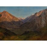 Alexandre Calame. Gorge de montagnes éclairées au soleil couchant. Um 1840
