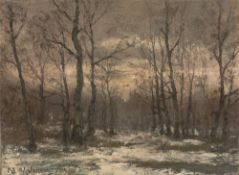 Karl Buchholz. Winter afternoon in the Webicht near Weimar. 1884
