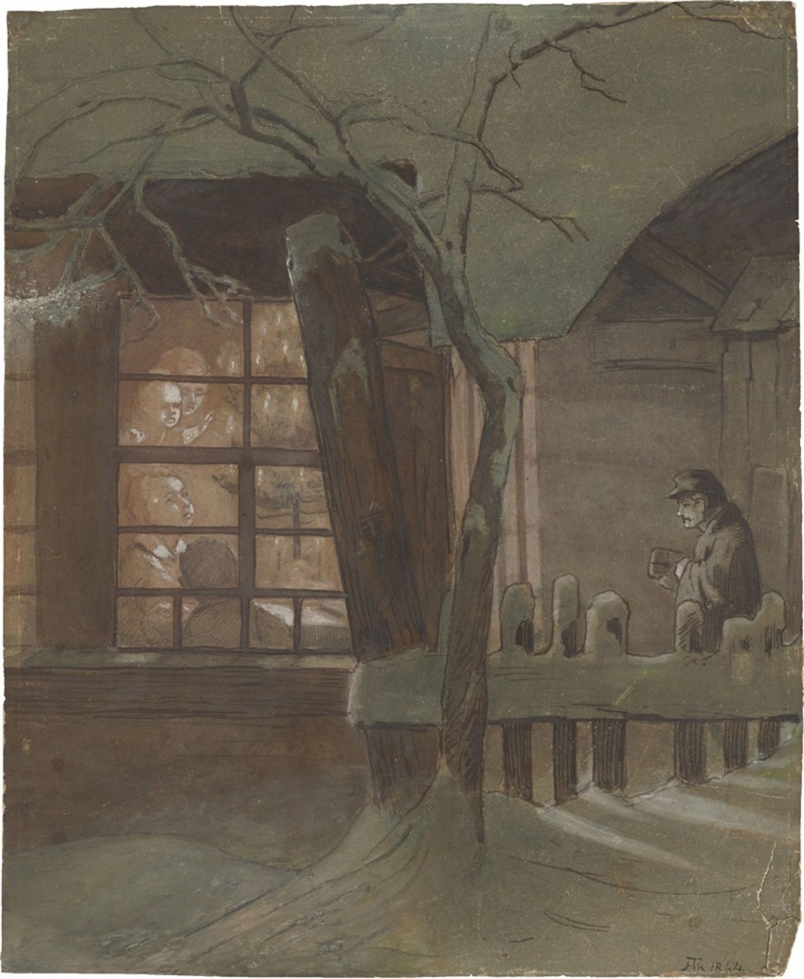 Hans Thoma. Weihnachtsabend. 1864