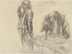 Adolph Menzel. Study on Heinrich von Kleist: 