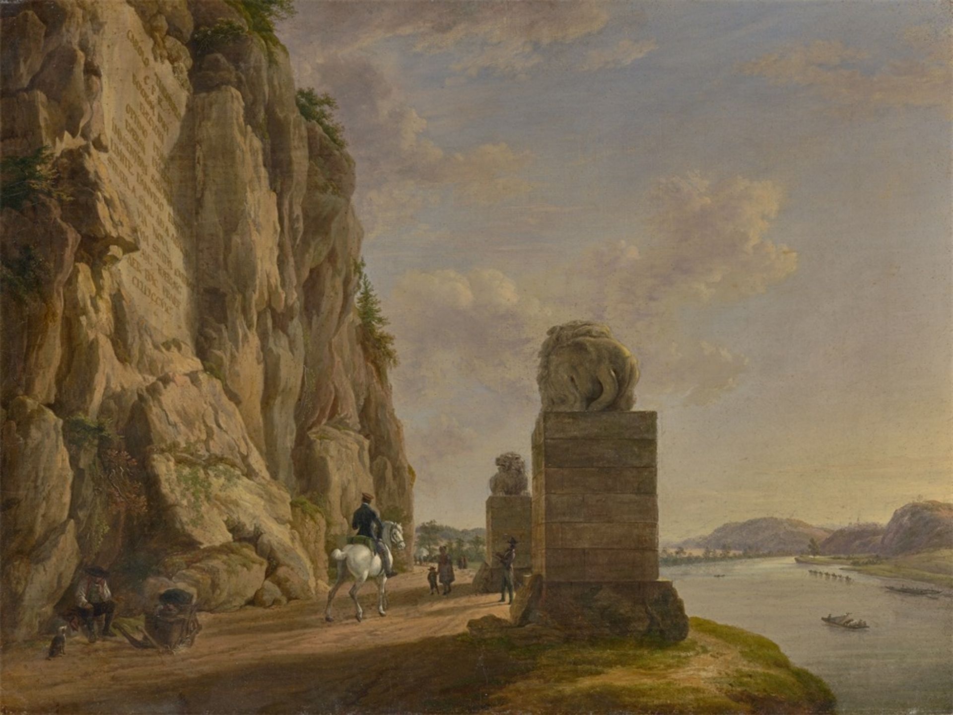 Anton Radl. The Lion Monument near Bad Abbach. Circa 1820