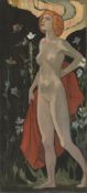 Ludwig von Hofmann. Standing female nude.