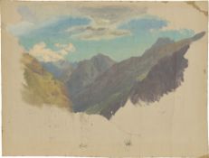 Carl Hummel. Alpine landscape. Circa 1850