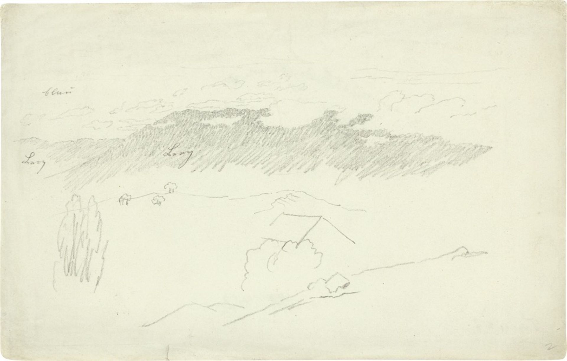 Caspar David Friedrich. „Wolkenstudie in bergiger Landschaft“. Um 1803