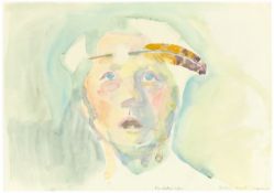 Maria Lassnig. ”Denkerin” (Selbstbildnis). 1981