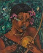 Irma Stern. Young woman with musical instrument (makhoyane). 1927
