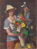 Karl Hofer. ”Mädchen mit Blumenstrauß”. 1943